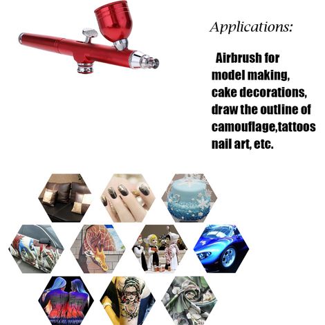 Mini aérographe portable pour peinture artistique, tatouage, loisirs créatifs, maquettes et pâtisseries. Kits d'aérographe magnifiques. (1/2)