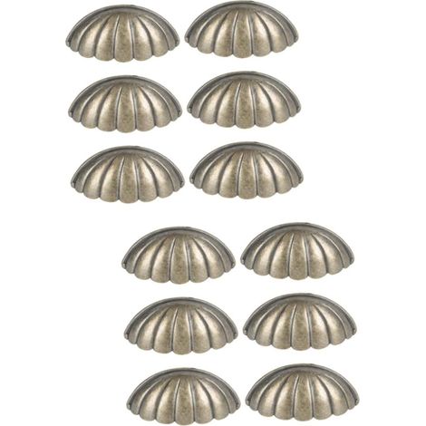 JSSEVN - 12 Pcs Nautical Bath Knobs, Office Pulls, Beach Hole, Closet, Dresser, Pull Shape, Useful, Cup Design, Antique Style, Durable Material (1/5)