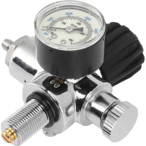 Manomètre de pression pour bouteille de plongée 6000 psi (400 bar), filetage M18x1,5, double échelle, lumineux. (1/5)