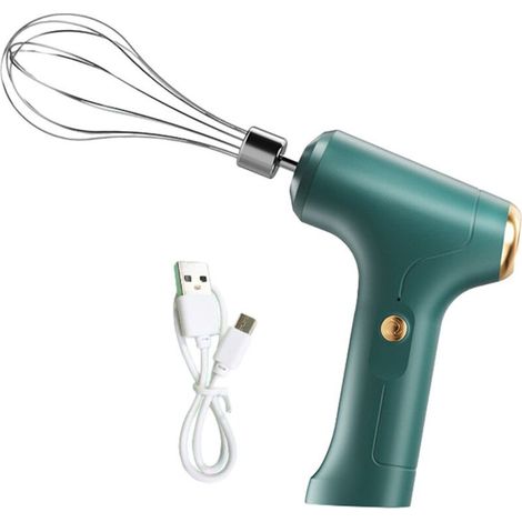 Batteur à main sans fil, fouet électrique, batteur électrique portatif rechargeable par USB, mono-étage (tête simple/double tête) (1/5)