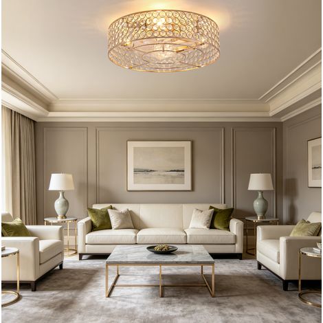 Ventilatore da soffitto con luce Ø 50 cm, 6 velocità, app e telecomando OKMYHOME (1/5)