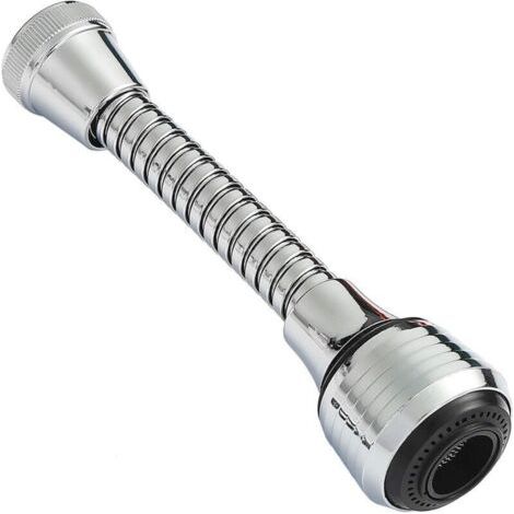 Aeratore per rubinetto da cucina flessibile a 360°, prolunga in ABS cromato lucido