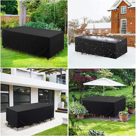 MINKUROW Cubierta Para Muebles De Jardín, Cubierta Para Muebles De Tela Oxford 420d Cubierta Impermeable Para Muebles De Jardín, Cubierta Impermeable Para Mesa De Jardín Con Cuerda Y Cierre De Hebilla (1/5)