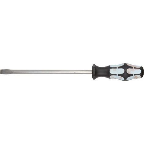 Wera 05032007001 3334 Tournevis pour vis a fente, acier inoxydable, 1.6 x 10.0 x 200 mm, Noir/Ice bleu