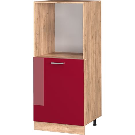 Mobile per forno da incasso R-Line, Rosso bordeaux lucido, 60 cm, Vicco