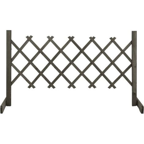 Treillis de jardin gris en bois de cèdre 120x60 cm