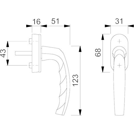Hoppe – Poignée de fenêtre secustik atlanta – Finition blanc RAL9016 – Mécanisme de verrouillage anti-effraction – Carré 7x32-42