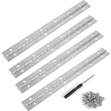 Charnière piano inox, 4 pièces charnière piano 30 cm, charnière piano, charnière à tige, charnière inox, charnière piano (1/4)