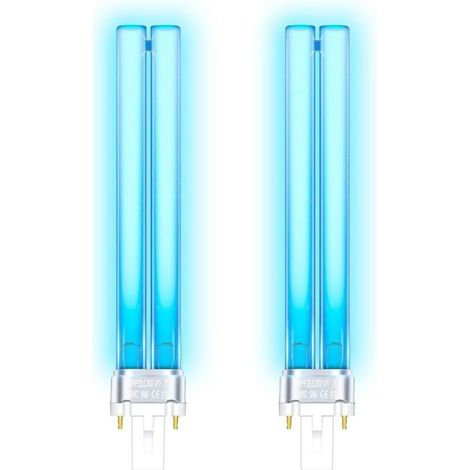 Ampoule UVC G23 9W - Lot de 2 - Verre Quartz - Stérilisation Eau - Étang et Filtre - 167mm (1/5)