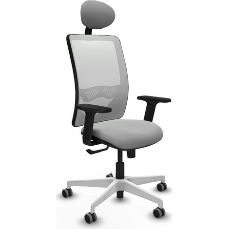 Chaise de bureau piqueras y crespo Zulema gris clair et maille (1/2)