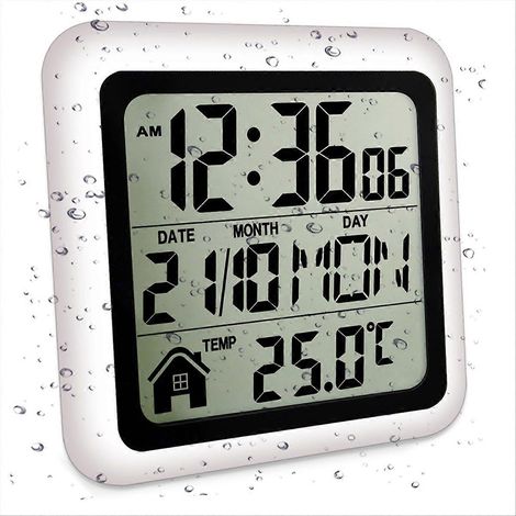 Grande horloge murale de salle de bain étanche (1/5)