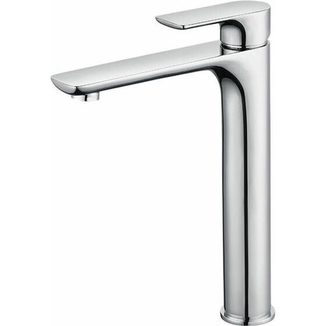 Designer-Waschtischarmatur mit hohem Auslauf, großer Chrom-Badezimmerhahn mit abnehmbarem Luftsprudler, Messing-Waschtischarmatur, hoher Badezimmerhahn