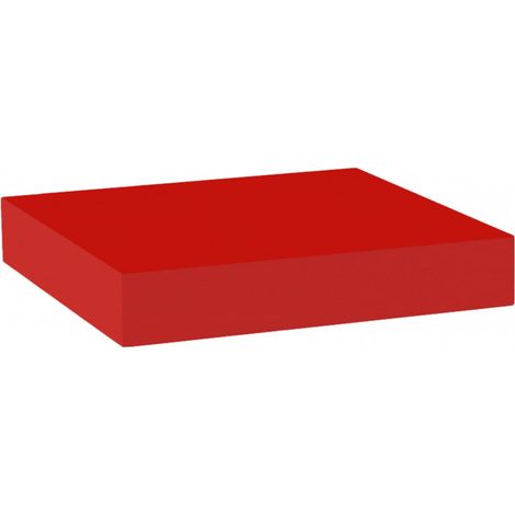 Étagère murale, étagère alvéolée, étagère en bois, rouge, 25 x 25 x 3,8 cm - Minerva (1/5)