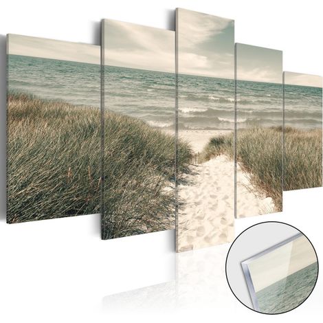 Tableau sur Verre Acrylique "Quiet Beach" 50 x 100 cm (1/2)