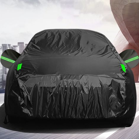 Bâche de Protection Noire Imperméable Anti-UV pour Camion et 4x4, Résistante aux Rayures et aux Intempéries avec Bandes Réfléchissantes (1/5)