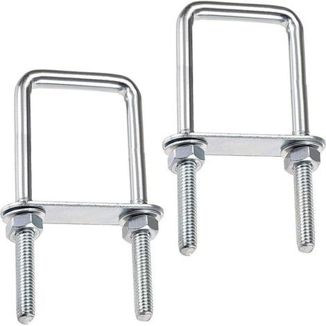 U-Boulons Carré Boulons En U, 60x120mm U-Bolts En Acier Inox, M8 U-Boulon Avec éCrou Plaque De Cadre Et Rondelle, M8 Boulon En U Pour Fixation De Planches Et De Tuyaux (60 x 120 mm) (1/5)