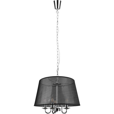 Lampada a sospensione lampadario lampadario lustro lampada a sospensione lampada a sospensione lampada a sospensione, metallo cromato, nero, 5x E14, P x H 50 x 150 cm