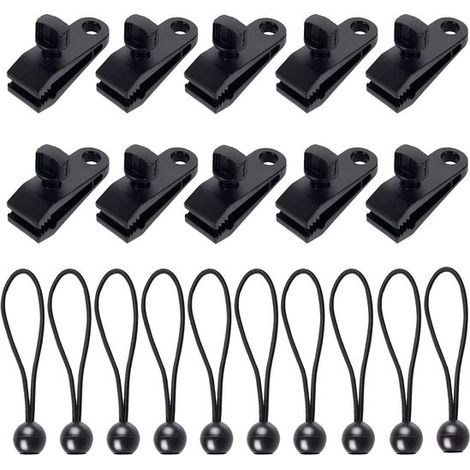 Clips pour bâche, paquet de 10, noirs (1/5)