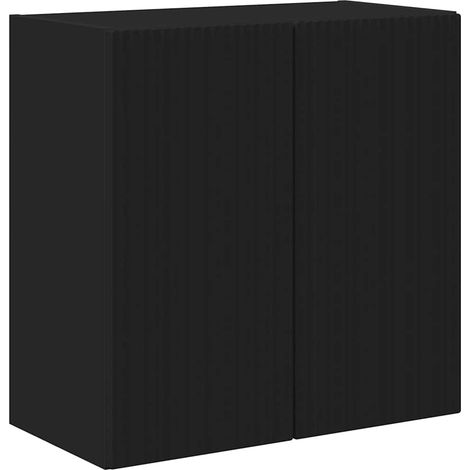 Maison Exclusive - Meuble TV mural Noir 59,5 x 31 x 60 cm Bois d'ingénierie