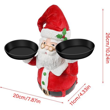 Présentoir à friandises de Noël en forme de bonhomme de neige, avec plateau et bol à fruits, en résine, pour ranger les aliments et collations lors de fêtes à la maison. (1/5)