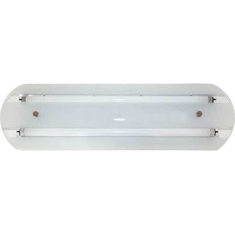 Jadeite plafonnier 2xled T8 90 Cm White 6x100x21 Tube non inclus