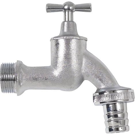 Robinet chromé pour récupérateur d'eau de pluie 3/4" (1/3)