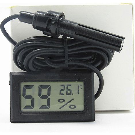 Hygromètre-thermomètre numérique LCD intégré, instrument de mesure électronique de la température et de l'humidité avec sonde FY-12 (1/4)