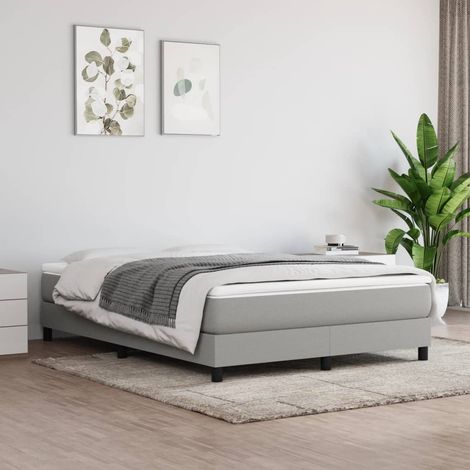 Lit Adulte Fonctionnel - Lit à sommier tapissier avec matelas pour Couchage Gris clair 140x190cm Tissu BV80258 (1/5)