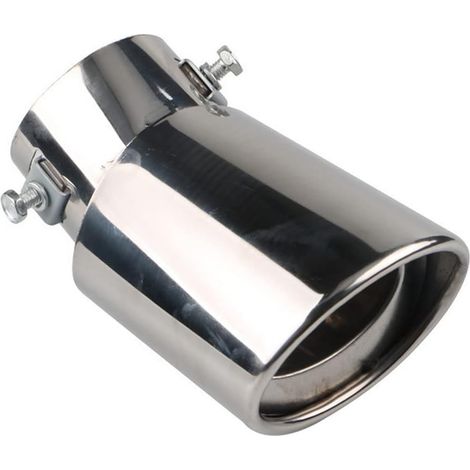 63mm Extrémités de Tuyau d'échappement Universel Embouts Silencieux D'éChappement Acier Inoxydable Voiture Silencieux Queue Unique Sortie Plier Argent (1/5)