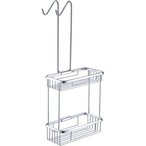 Double panier porte-objet accrochable NOVELLINI en laiton chromé (1/2)