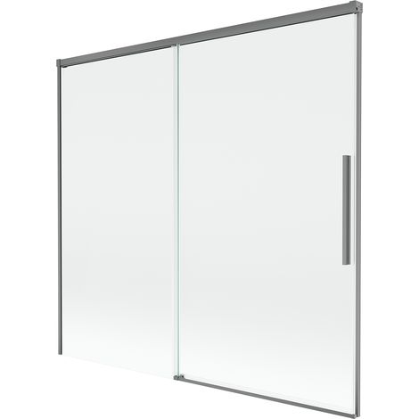 Mexen Rox Duschwand 2-flügelig, verschiebbar 170 x 150 cm, transparent, gun metal - 8C9-170-001-95-00