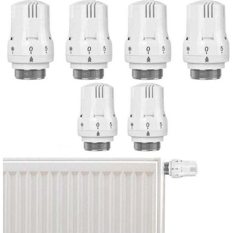 Aiperq – Lot de 6 têtes thermostatiques intelligentes pour radiateur – Protection contre le gel – Capteur de liquide – Tête de rechange pour radiateurs compacts (1/4)