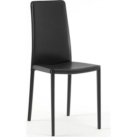 Luma, Set di 4 sedie in similcuoio Nero (42cm X 41cm H. 95cm)  Duzzle (1/5)