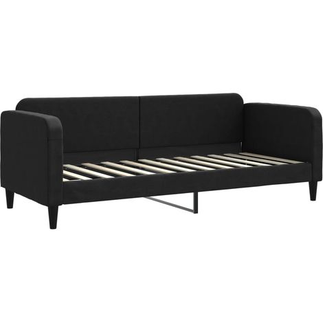 vidaXL Letto da Giorno Nero 80x200 cm in Tessuto