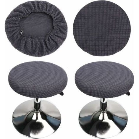 2 Pieces Round Stool Cover(Grey), Round Bar Stool Cover, Washable Easy Care Soft and Durable, for 30-40cm Stool (1/5)