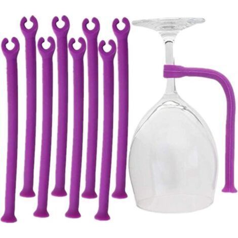 Pièces détachées pour lave-vaisselle, Verre Support pour Lave-Vaisselle Lot de 8 Pourpre – Silicone Verre à vin Support au Lave-Vaisselle (1/5)