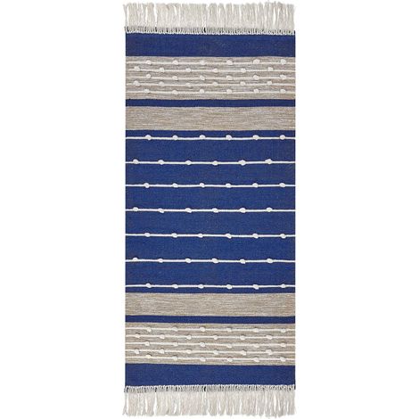 Teppich KONDHALI Blau 80 x 150 cm Baumwolle (1/5)