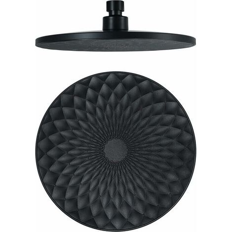 9-Inch Round Shower Head, Fixed ABS Rain Shower Head, Water Saving High Pressure Rain Shower Head, G1/2" Connection, Black - LIAIKI (1/5)