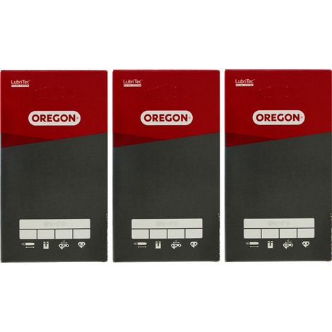 Lot de 3 chaînes OREGON 57 maillons – Adaptées pour guide 16 pouces – Pas 3/8' – Épaisseur 1.3 mm pour coupe précise – Gt Elec (1/2)