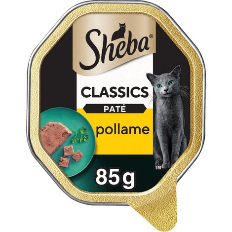 Sheba Paté Classics, Cibo per Gatto con Pollame - 22 Vaschette da 85 g, Totale: 1870 g (1/5)