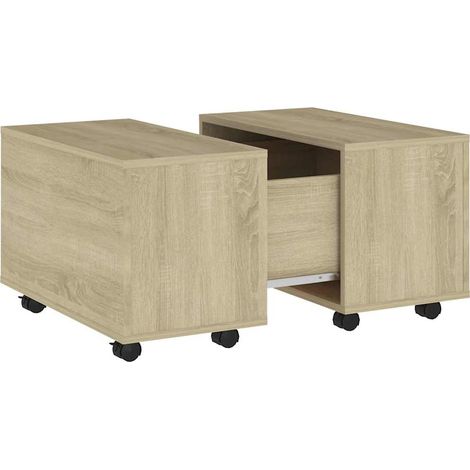 Maison Exclusive - Table basse chêne sonoma 60x60x38 cm bois d'ingénierie (1/5)