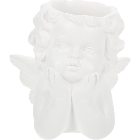 Pots de Fleurs Décoratifs Ange pour Plantes D'intérieur en Résine Blanche, Motif Adorable, Facile à Entretenir et Solide, Jardinière Décorative pour Maison et Bureau (1/5)