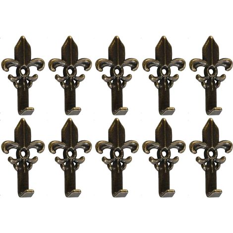 10 crochets à vis, 30x20 mm, bronze, avec vis, pour vêtements (1/5)