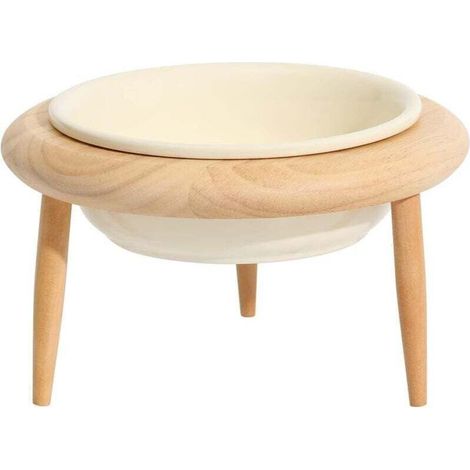 Gamelle Céramique Réglable Surélevée Inclinée pour Chat Nourriture 300 ml (1/4)