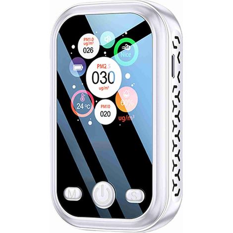 Détecteur de qualité de l'air haute précision, écran couleur 1,9 pouce, portable, testeur de qualité de l'air intérieur PM2.5, PM10 et PM1.0 (1/5)