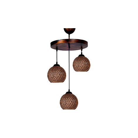 WellHome Lámpara de techo 80 cm. beige, tipo 3 x E 27 Max 45 - 60 W