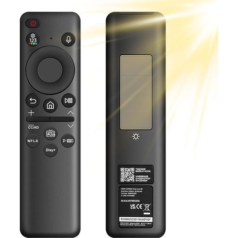 Télécommande de remplacement pour Samsung, BN59-01432A, Télécommande solaire à commande vocale compatible avec Samsung Smart TV, Télécommandes universelles pour Samsung TVs 2021-2023 Neo (1/5)
