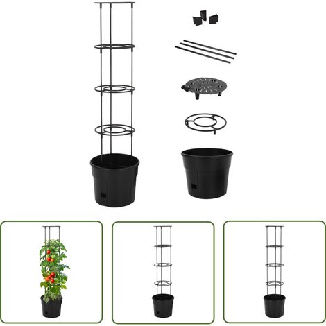 The Living Store Tomatentopf Anthrazit Ø29,5x115 cm Polypropylen - Tomatentopf - Pflanzenkübel - Balkonpflanze - Gartengeräte - Gemüseanbau (1/5)