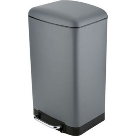 Poubelle rectangulaire à pédale coloris anthracite - 30 Litres -PEGANE-