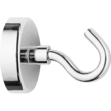 Westcott E-10830 00 - Gancio magnetico al neodimio, 48 mm, forza adesiva fino a ca. 60 kg, colore: Argento (1/2)